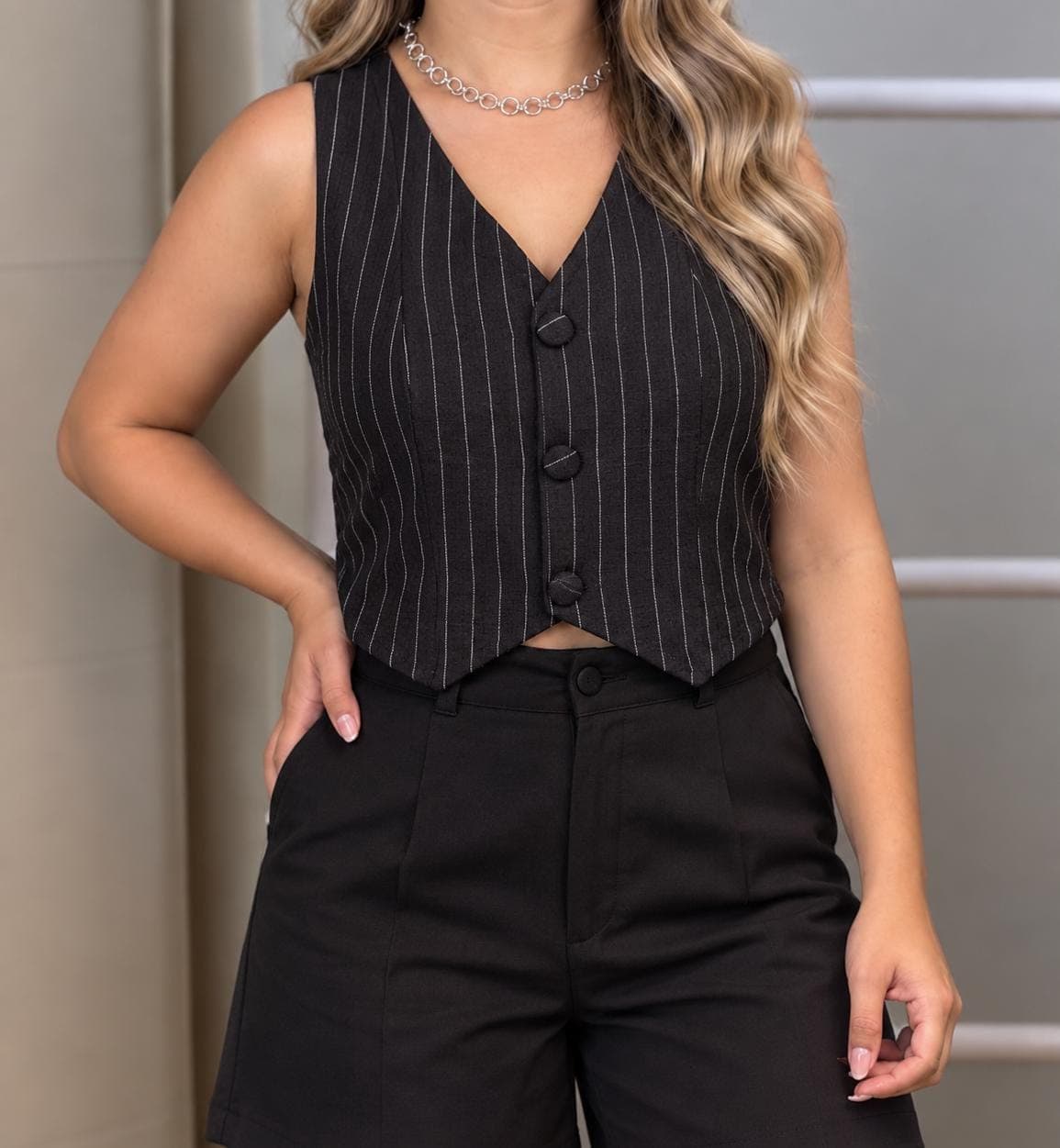 CHALECO MARIE RAYAS - CHALECO MARIE RAYAS-NEG-LXL - Imagen 1